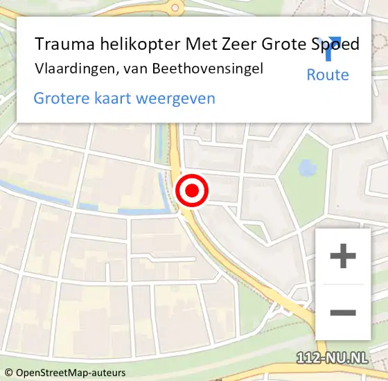 Locatie op kaart van de 112 melding: Trauma helikopter Met Zeer Grote Spoed Naar Vlaardingen, van Beethovensingel op 11 december 2024 06:25