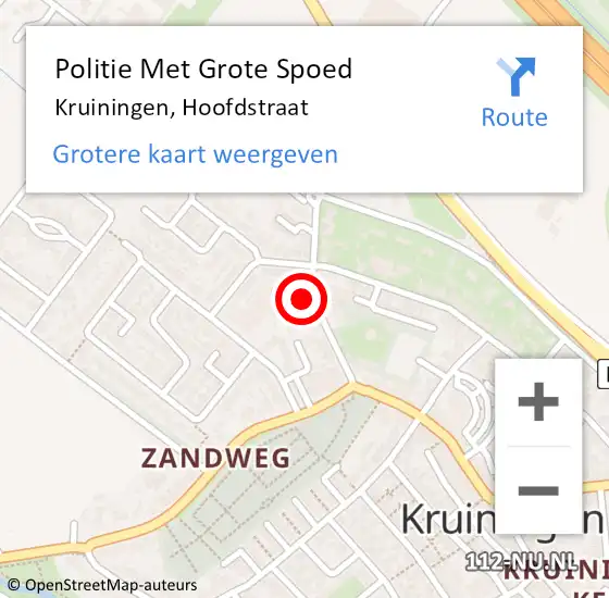 Locatie op kaart van de 112 melding: Politie Met Grote Spoed Naar Kruiningen, Hoofdstraat op 11 december 2024 06:39