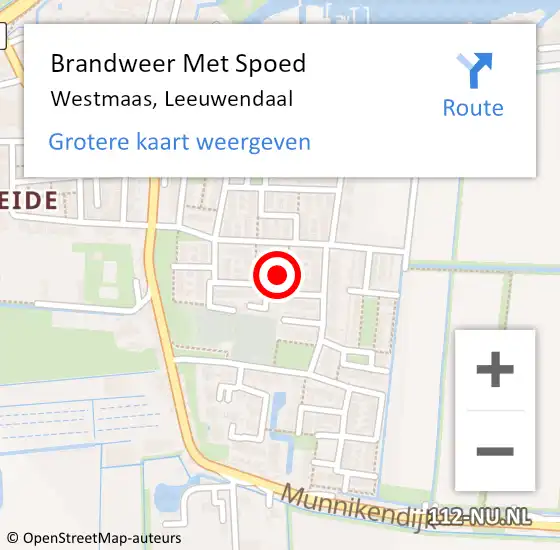 Locatie op kaart van de 112 melding: Brandweer Met Spoed Naar Westmaas, Leeuwendaal op 11 december 2024 07:50