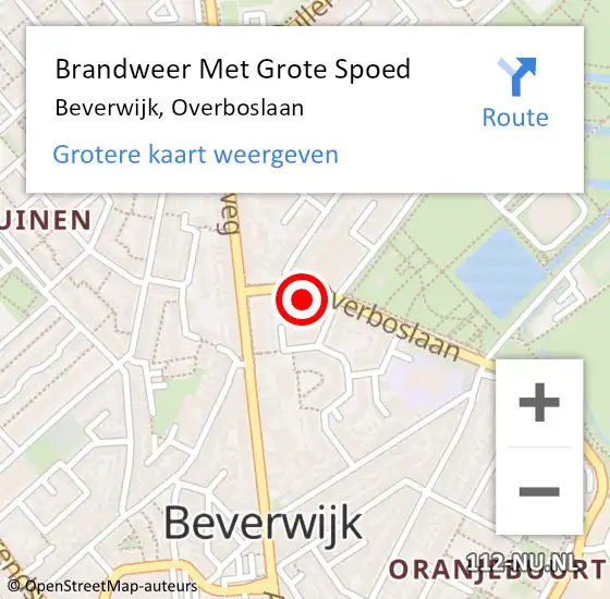 Locatie op kaart van de 112 melding: Brandweer Met Grote Spoed Naar Beverwijk, Overboslaan op 11 december 2024 07:56