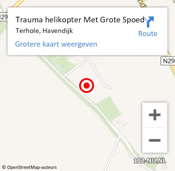 Locatie op kaart van de 112 melding: Trauma helikopter Met Grote Spoed Naar Terhole, Havendijk op 11 december 2024 08:13