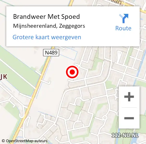 Locatie op kaart van de 112 melding: Brandweer Met Spoed Naar Mijnsheerenland, Zeggegors op 11 december 2024 08:22