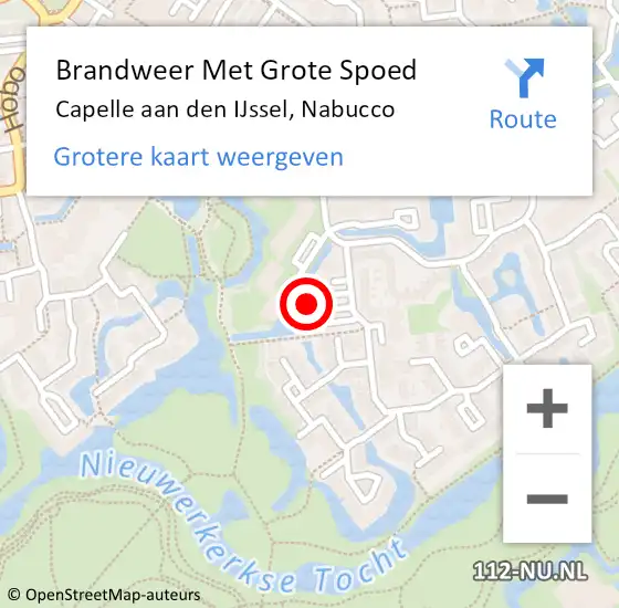 Locatie op kaart van de 112 melding: Brandweer Met Grote Spoed Naar Capelle aan den IJssel, Nabucco op 11 december 2024 08:43