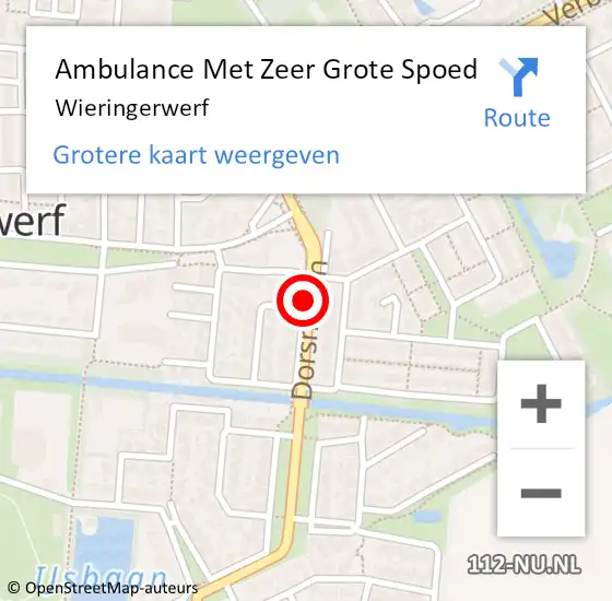 Locatie op kaart van de 112 melding: Ambulance Met Zeer Grote Spoed Naar Wieringerwerf op 11 december 2024 09:10