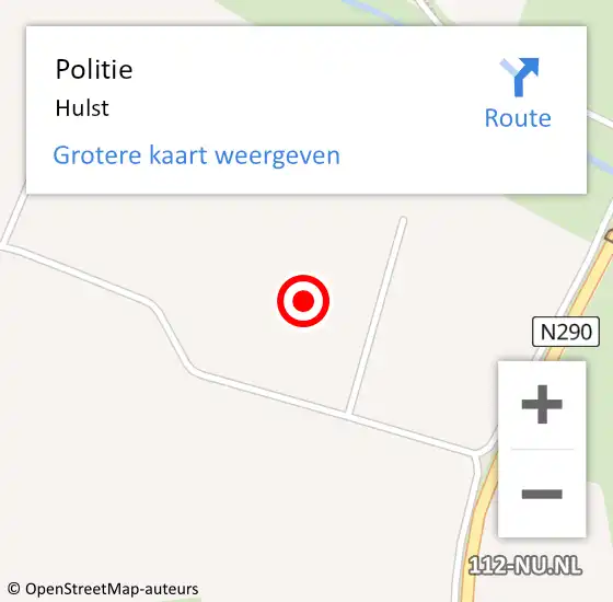 Locatie op kaart van de 112 melding: Politie Hulst op 11 december 2024 09:17