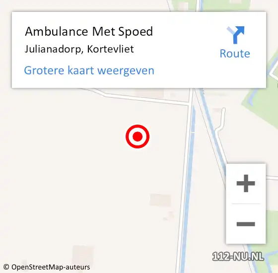 Locatie op kaart van de 112 melding: Ambulance Met Spoed Naar Julianadorp, Kortevliet op 11 december 2024 09:17