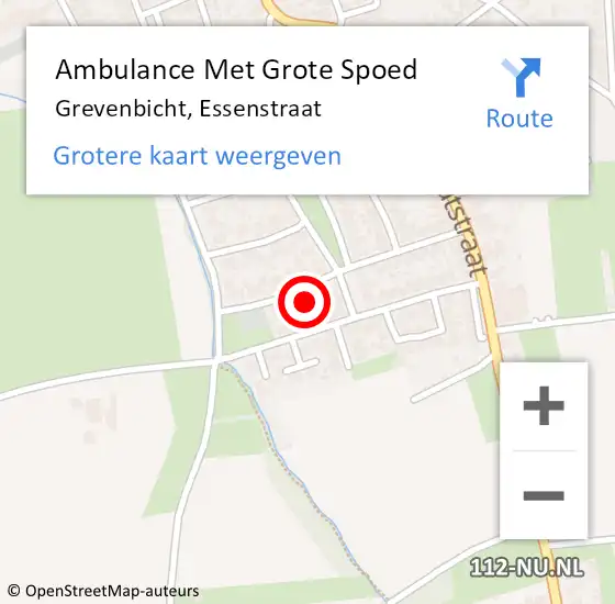 Locatie op kaart van de 112 melding: Ambulance Met Grote Spoed Naar Grevenbicht, Essenstraat op 19 oktober 2013 09:47