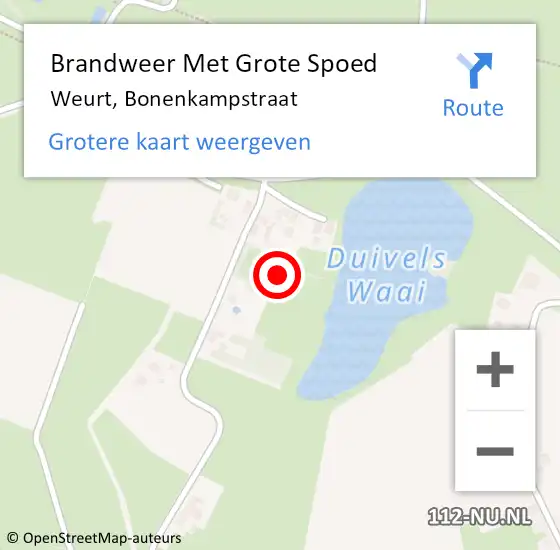 Locatie op kaart van de 112 melding: Brandweer Met Grote Spoed Naar Weurt, Bonenkampstraat op 11 december 2024 10:31