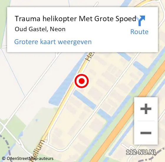 Locatie op kaart van de 112 melding: Trauma helikopter Met Grote Spoed Naar Oud Gastel, Neon op 11 december 2024 10:52