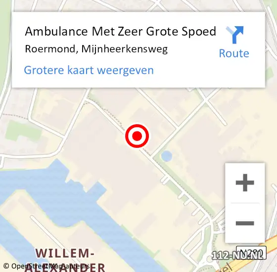 Locatie op kaart van de 112 melding: Ambulance Met Zeer Grote Spoed Naar Roermond, Mijnheerkensweg op 11 december 2024 11:28