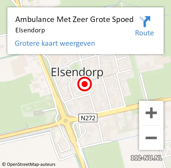 Locatie op kaart van de 112 melding: Ambulance Met Zeer Grote Spoed Naar Elsendorp op 11 december 2024 11:36