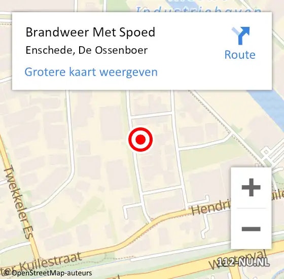 Locatie op kaart van de 112 melding: Brandweer Met Spoed Naar Enschede, De Ossenboer op 11 december 2024 11:45