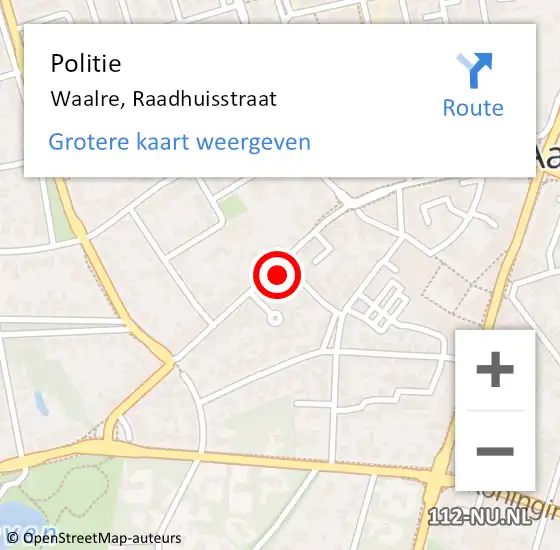 Locatie op kaart van de 112 melding: Politie Waalre, Raadhuisstraat op 11 december 2024 12:16