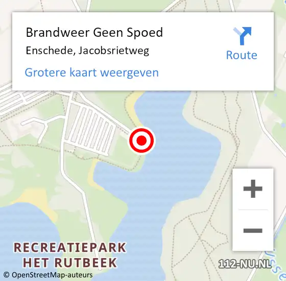 Locatie op kaart van de 112 melding: Brandweer Geen Spoed Naar Enschede, Jacobsrietweg op 11 december 2024 12:45