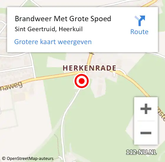 Locatie op kaart van de 112 melding: Brandweer Met Grote Spoed Naar Sint Geertruid, Heerkuil op 11 december 2024 13:05