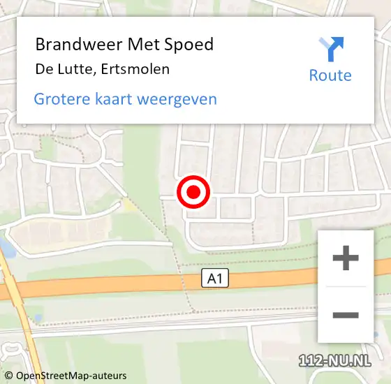 Locatie op kaart van de 112 melding: Brandweer Met Spoed Naar De Lutte, Ertsmolen op 11 december 2024 13:23