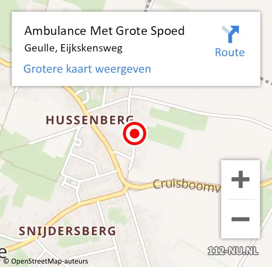 Locatie op kaart van de 112 melding: Ambulance Met Grote Spoed Naar Geulle, Eijkskensweg op 30 oktober 2014 03:56