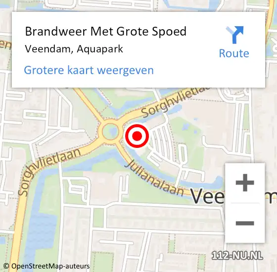 Locatie op kaart van de 112 melding: Brandweer Met Grote Spoed Naar Veendam, Aquapark op 11 december 2024 14:11