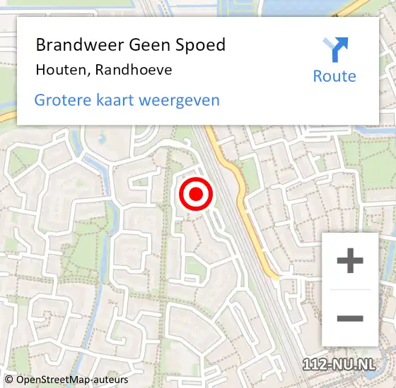 Locatie op kaart van de 112 melding: Brandweer Geen Spoed Naar Houten, Randhoeve op 11 december 2024 14:12