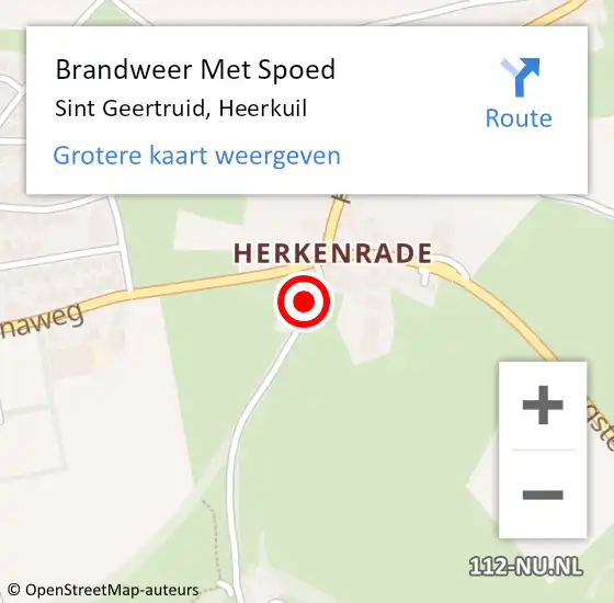 Locatie op kaart van de 112 melding: Brandweer Met Spoed Naar Sint Geertruid, Heerkuil op 11 december 2024 14:13