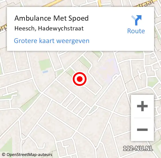 Locatie op kaart van de 112 melding: Ambulance Met Spoed Naar Heesch, Hadewychstraat op 30 oktober 2014 04:24