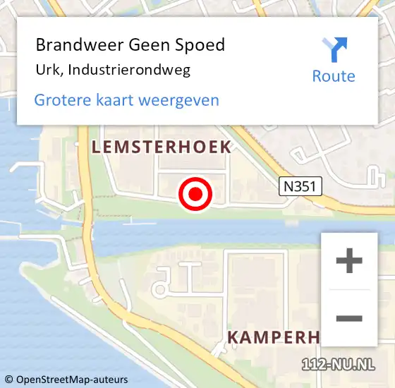 Locatie op kaart van de 112 melding: Brandweer Geen Spoed Naar Urk, Industrierondweg op 11 december 2024 15:57