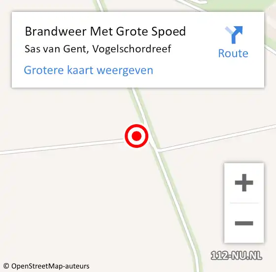 Locatie op kaart van de 112 melding: Brandweer Met Grote Spoed Naar Sas van Gent, Vogelschordreef op 11 december 2024 16:57