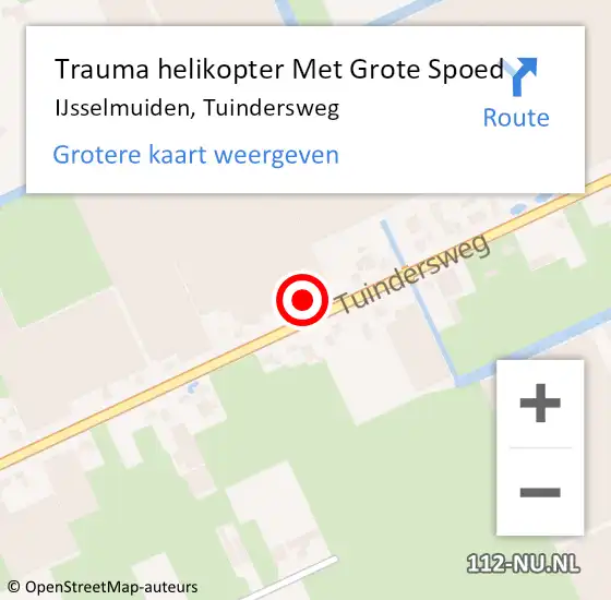 Locatie op kaart van de 112 melding: Trauma helikopter Met Grote Spoed Naar IJsselmuiden, Tuindersweg op 11 december 2024 16:58