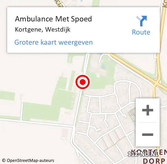 Locatie op kaart van de 112 melding: Ambulance Met Spoed Naar Kortgene, Westdijk op 10 september 2013 05:46