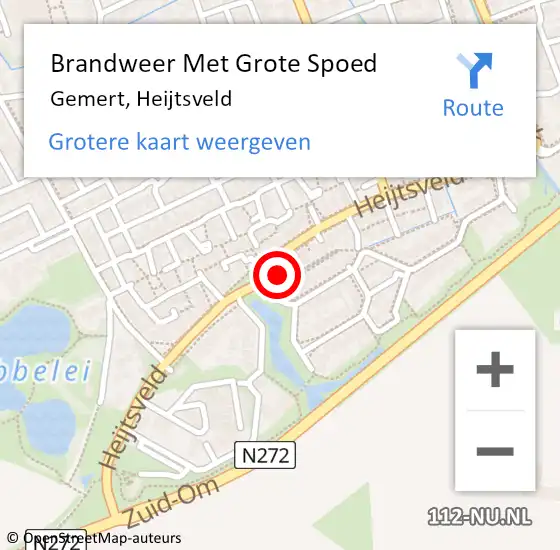 Locatie op kaart van de 112 melding: Brandweer Met Grote Spoed Naar Gemert, Heijtsveld op 11 december 2024 17:53