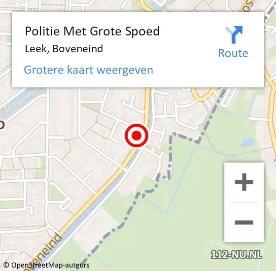 Locatie op kaart van de 112 melding: Politie Met Grote Spoed Naar Leek, Boveneind op 11 december 2024 18:01