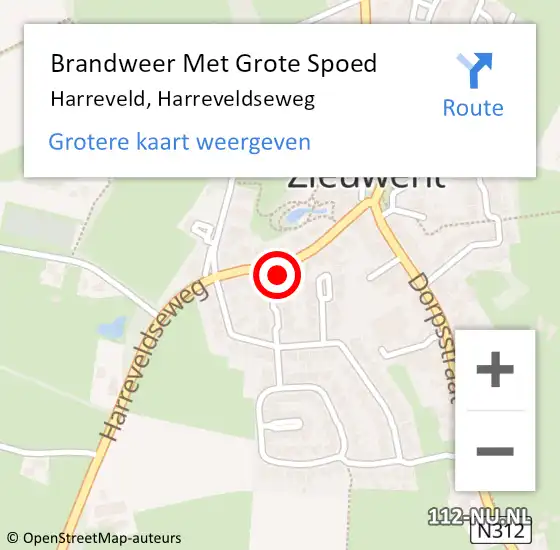 Locatie op kaart van de 112 melding: Brandweer Met Grote Spoed Naar Harreveld, Harreveldseweg op 11 december 2024 18:20