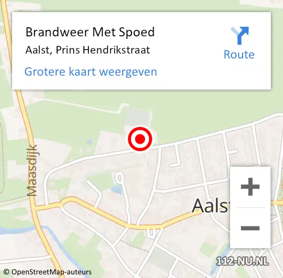 Locatie op kaart van de 112 melding: Brandweer Met Spoed Naar Aalst, Prins Hendrikstraat op 11 december 2024 19:19