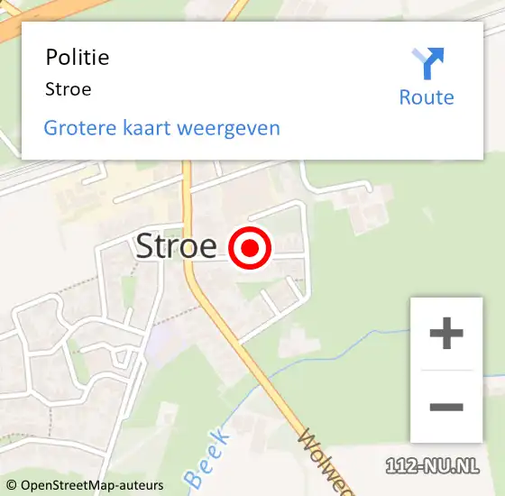 Locatie op kaart van de 112 melding: Politie Stroe op 11 december 2024 19:33