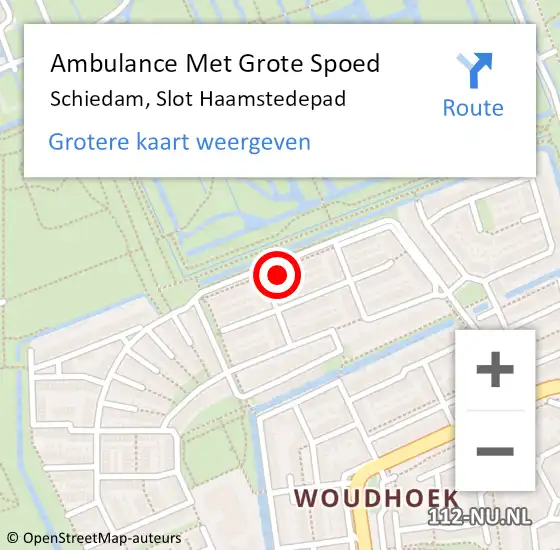 Locatie op kaart van de 112 melding: Ambulance Met Grote Spoed Naar Schiedam, Slot Haamstedepad op 11 december 2024 20:04