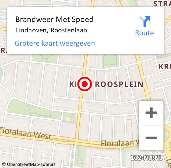 Locatie op kaart van de 112 melding: Brandweer Met Spoed Naar Eindhoven, Roostenlaan op 11 december 2024 20:14