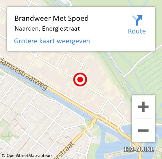 Locatie op kaart van de 112 melding: Brandweer Met Spoed Naar Naarden, Energiestraat op 11 december 2024 20:40