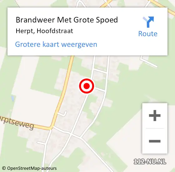 Locatie op kaart van de 112 melding: Brandweer Met Grote Spoed Naar Herpt, Hoofdstraat op 11 december 2024 20:56