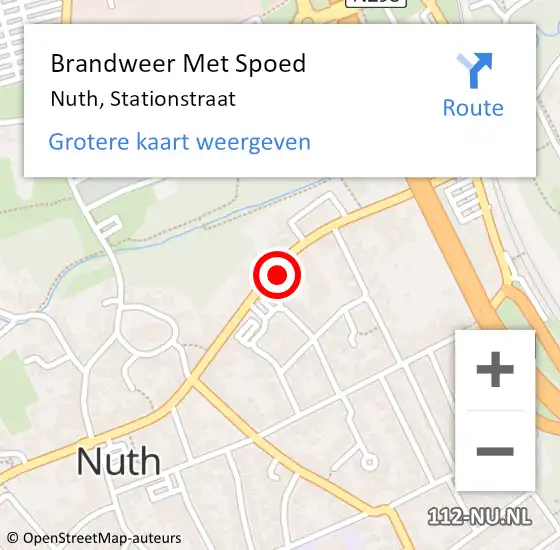 Locatie op kaart van de 112 melding: Brandweer Met Spoed Naar Nuth, Stationstraat op 11 december 2024 21:08