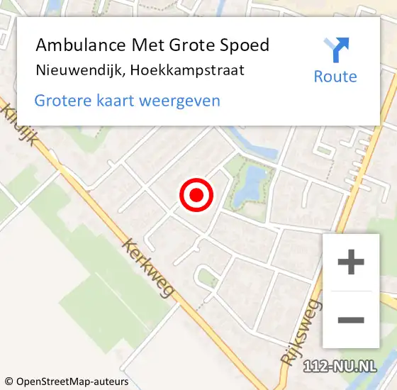 Locatie op kaart van de 112 melding: Ambulance Met Grote Spoed Naar Nieuwendijk, Hoekkampstraat op 11 december 2024 21:18