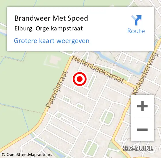 Locatie op kaart van de 112 melding: Brandweer Met Spoed Naar Elburg, Orgelkampstraat op 11 december 2024 21:51