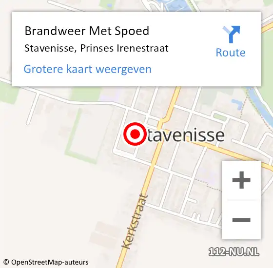 Locatie op kaart van de 112 melding: Brandweer Met Spoed Naar Stavenisse, Prinses Irenestraat op 11 december 2024 22:16