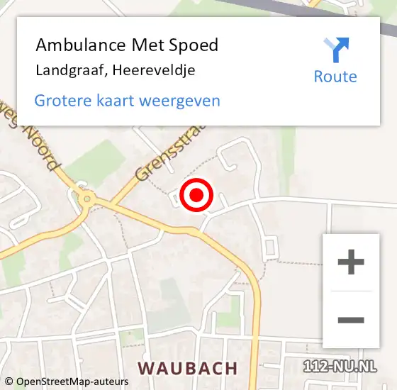 Locatie op kaart van de 112 melding: Ambulance Met Spoed Naar Landgraaf, Heereveldje op 30 oktober 2014 07:28