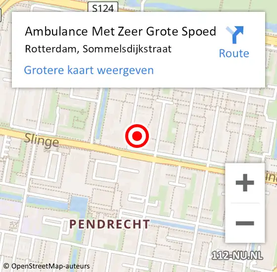 Locatie op kaart van de 112 melding: Ambulance Met Zeer Grote Spoed Naar Rotterdam, Sommelsdijkstraat op 11 december 2024 23:30