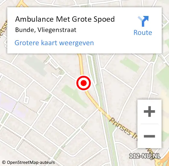 Locatie op kaart van de 112 melding: Ambulance Met Grote Spoed Naar Bunde, Vliegenstraat op 30 oktober 2014 07:35