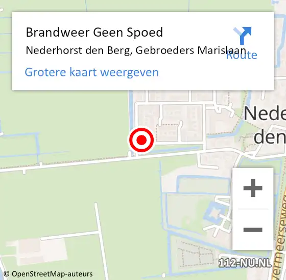 Locatie op kaart van de 112 melding: Brandweer Geen Spoed Naar Nederhorst den Berg, Gebroeders Marislaan op 30 oktober 2014 07:35