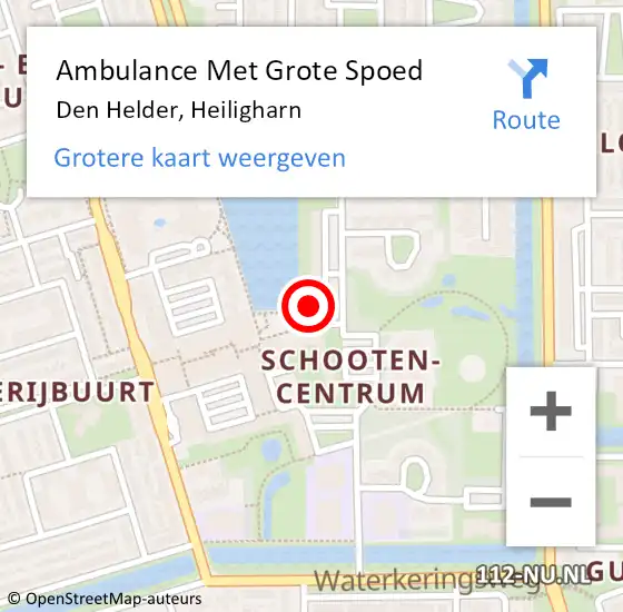 Locatie op kaart van de 112 melding: Ambulance Met Grote Spoed Naar Den Helder, Heiligharn op 12 december 2024 01:01