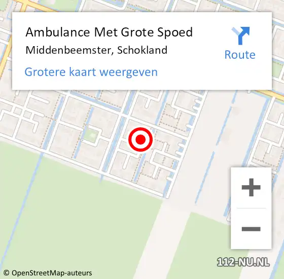 Locatie op kaart van de 112 melding: Ambulance Met Grote Spoed Naar Middenbeemster, Schokland op 12 december 2024 05:18