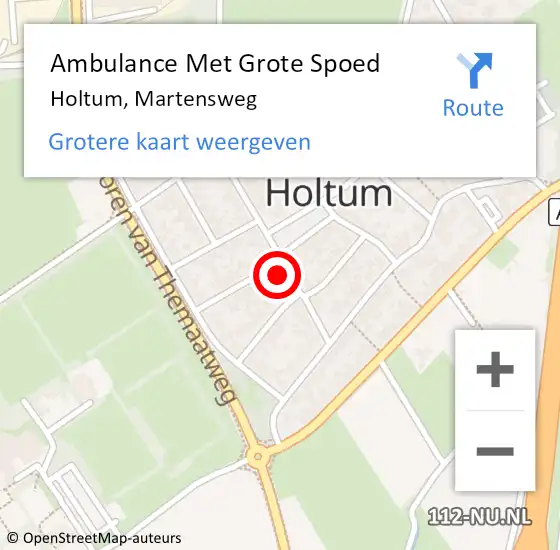 Locatie op kaart van de 112 melding: Ambulance Met Grote Spoed Naar Holtum, Martensweg op 12 december 2024 05:51