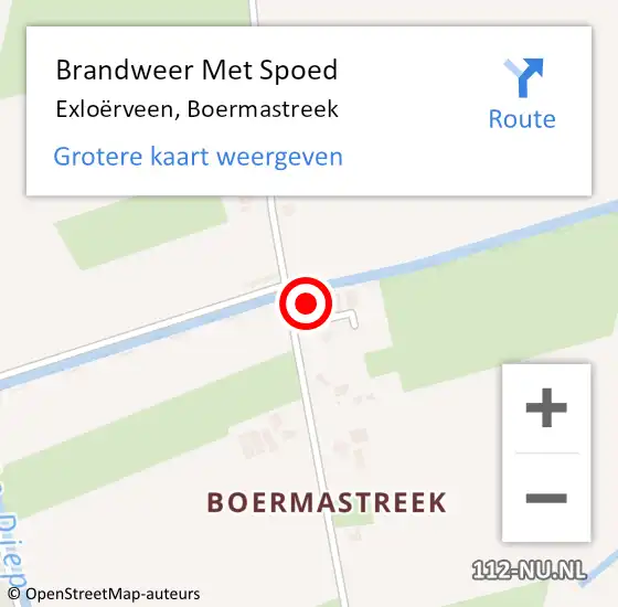 Locatie op kaart van de 112 melding: Brandweer Met Spoed Naar Exloërveen, Boermastreek op 12 december 2024 06:10